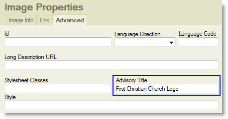 Advisory title field illustration Advisory title field illustration
