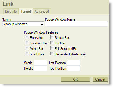 Link Properties dialog box illustration Link Properties dialog box illustration