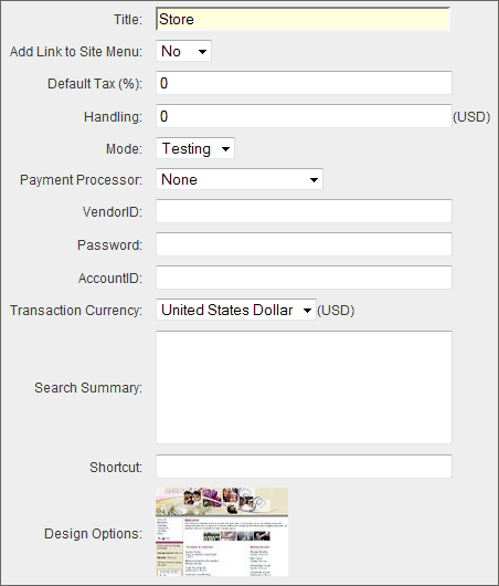 Store Manager Settings Store Manager Settings